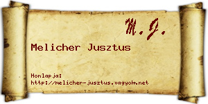 Melicher Jusztus névjegykártya